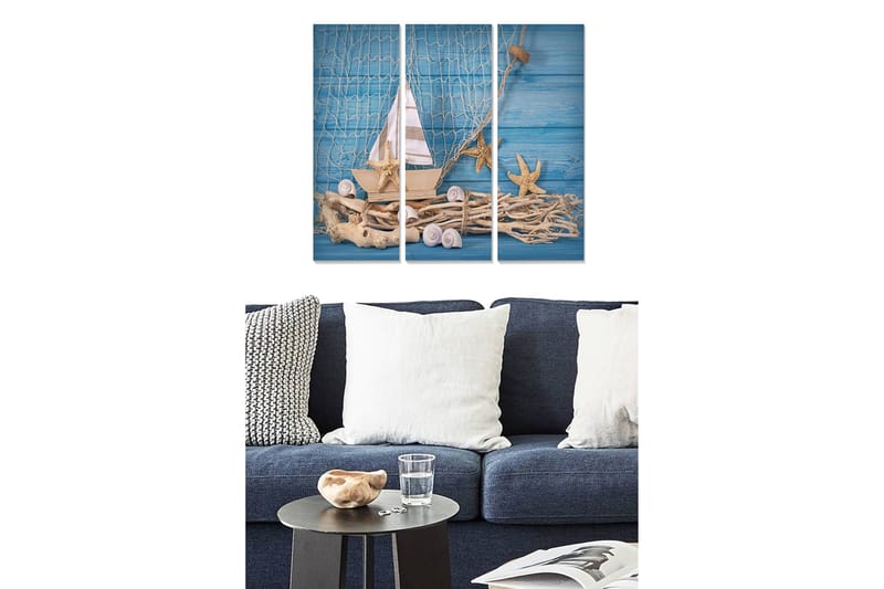 CANVASTAVLA Nautical 3-pack Flerfärgad 20x50 cm - Inredning & dekor - Tavlor & konst - Canvastavla