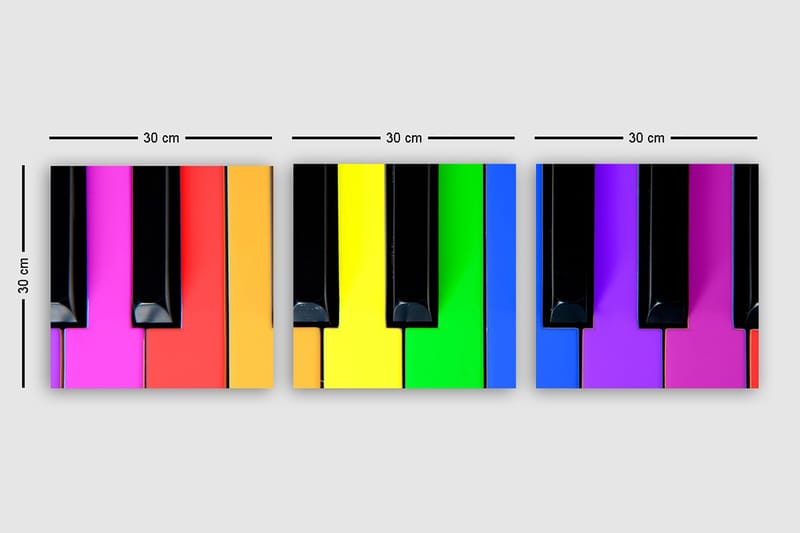 DEKORATIV CANVASTAVLA 3-Delar 30x30 cm Flerfärgad - Inredning & dekor - Tavlor & konst - Canvastavla