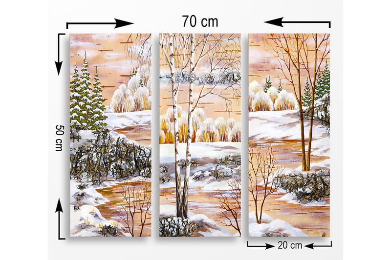 DEKORATIV MDF-MÅLNING 3-Delar 20x50 cm - Inredning & dekor - Tavlor & konst - Canvastavla