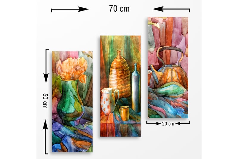 DEKORATIV MDF-MÅLNING 3-Delar 20x50 cm - Inredning & dekor - Tavlor & konst - Canvastavla