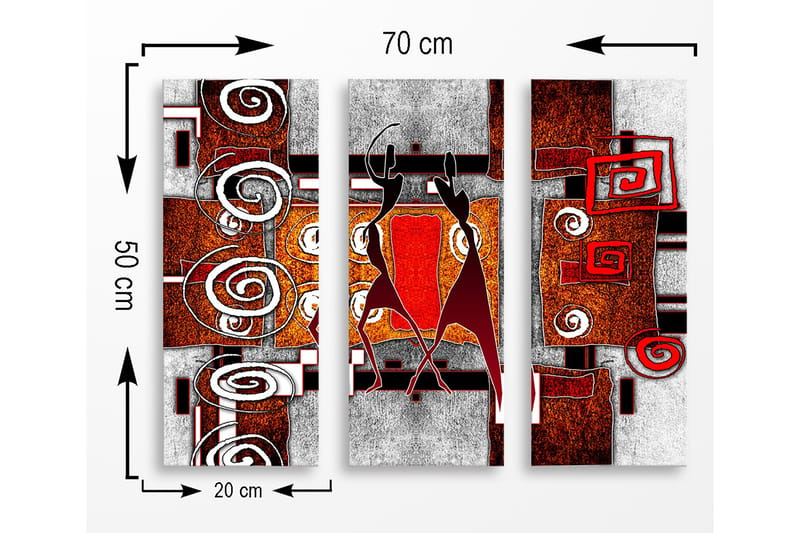 DEKORATIV MDF-MÅLNING 3-Delar 20x50 cm - Inredning & dekor - Tavlor & konst - Canvastavla