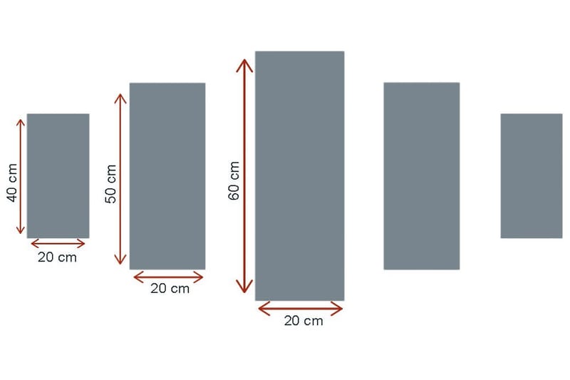 DEKORATIV MDF-MÅLNING 5-Delar 20x60 cm - Inredning & dekor - Tavlor & konst - Canvastavla