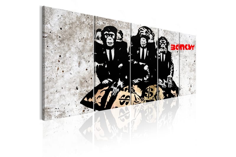 Tavla Banksy Three Monkeys 225X90 Vit|Svart - Artgeist sp. z o. o. - Inredning & dekor - Tavlor & konst - Canvastavla