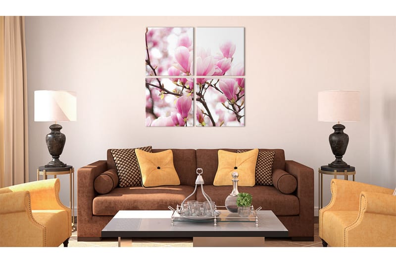 Tavla Blommande Magnolia Träd 40X40 Rosa - Artgeist sp. z o. o. - Inredning & dekor - Tavlor & konst - Canvastavla