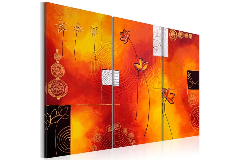 Tavla Blomstrar 120X80 Orange|Flerfärgad - Artgeist sp. z o. o. - Inredning & dekor - Tavlor & konst - Canvastavla