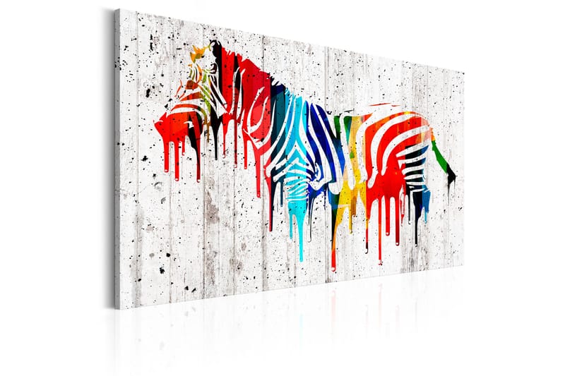 TAVLA Colourful Zebra 120x80 - Artgeist sp. z o. o. - Inredning & dekor - Tavlor & konst - Canvastavla