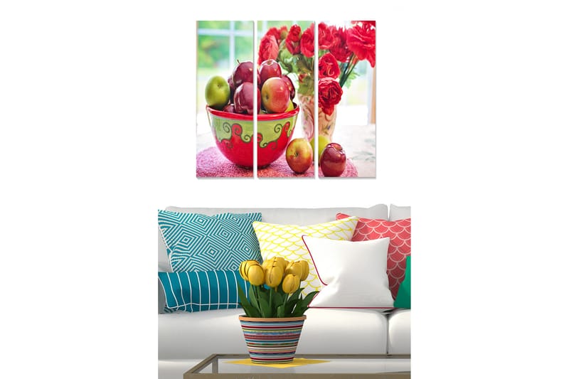 Tavla Floral 3-Pack Flerfärgad 20X50 - 20x50 cm - Inredning & dekor - Tavlor & konst - Canvastavla