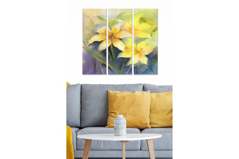 Tavla Floral 3-Pack Flerfärgad 20X50 - 20x50 cm - Inredning & dekor - Tavlor & konst - Canvastavla