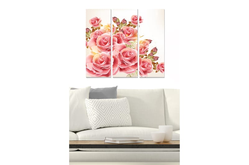 Tavla Floral 3-Pack Flerfärgad 20X50 - 20x50 cm - Inredning & dekor - Tavlor & konst - Canvastavla