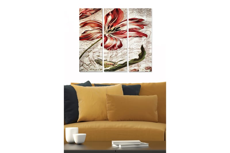 Tavla Floral 3-Pack Flerfärgad 20X50 - 20x50 cm - Inredning & dekor - Tavlor & konst - Canvastavla