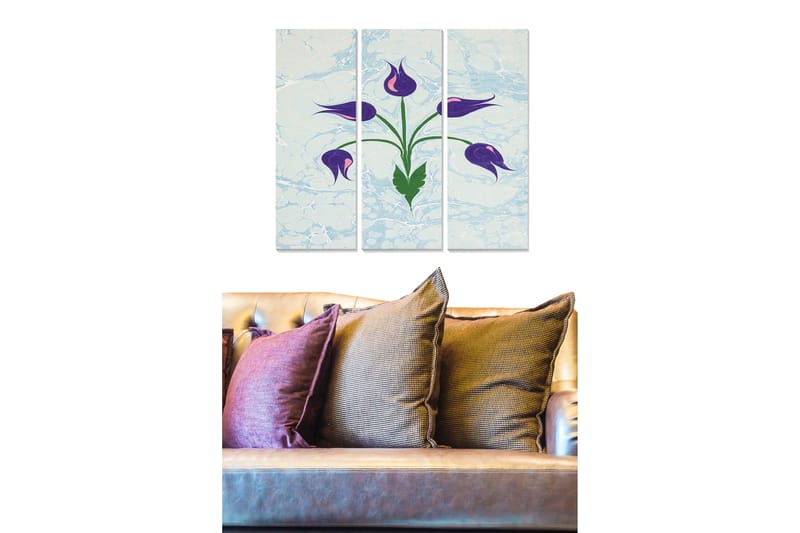 Tavla Floral 3-Pack Flerfärgad 20X50 - 20x50 cm - Inredning & dekor - Tavlor & konst - Canvastavla