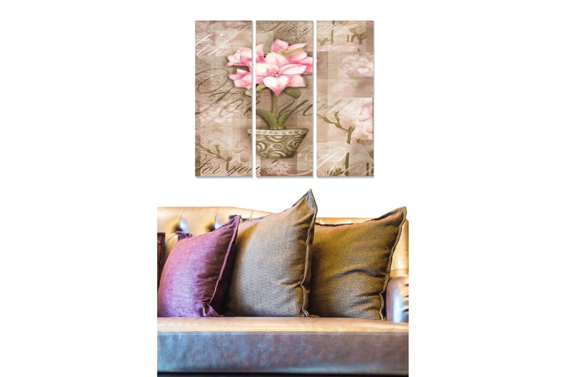 Tavla Floral 3-Pack Flerfärgad 20X50 - 20x50 cm - Inredning & dekor - Tavlor & konst - Canvastavla