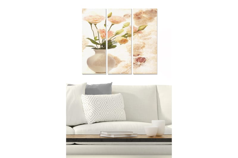 Tavla Floral 3-Pack Flerfärgad 20X50 - 20x50 cm - Inredning & dekor - Tavlor & konst - Canvastavla