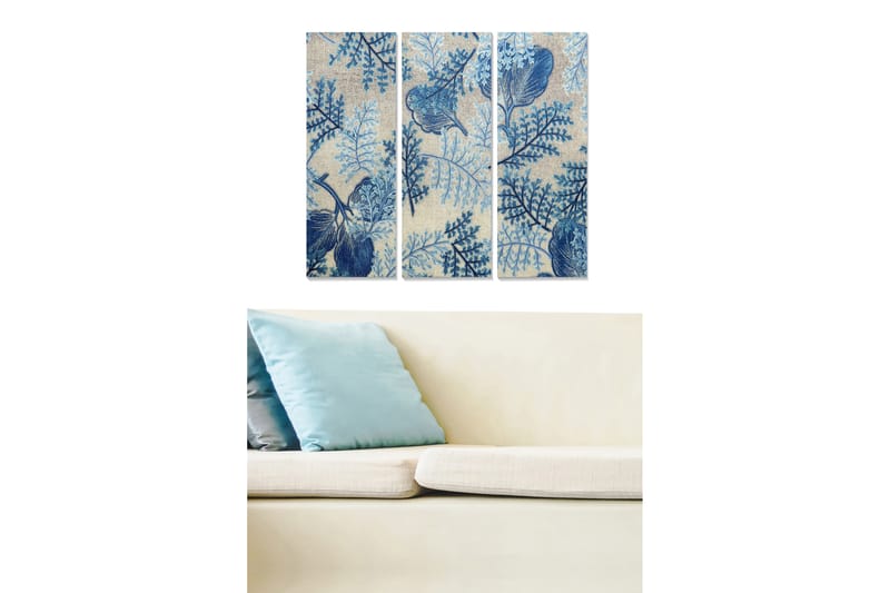 Tavla Floral 3-Pack Flerfärgad 20X50 - 20x50 cm - Inredning & dekor - Tavlor & konst - Canvastavla