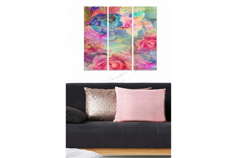 Tavla Floral 3-Pack Flerfärgad 20X50 - 20x50 cm - Inredning & dekor - Tavlor & konst - Canvastavla