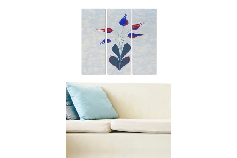 Tavla Floral 3-Pack Flerfärgad 20X50 - 20x50 cm - Inredning & dekor - Tavlor & konst - Canvastavla