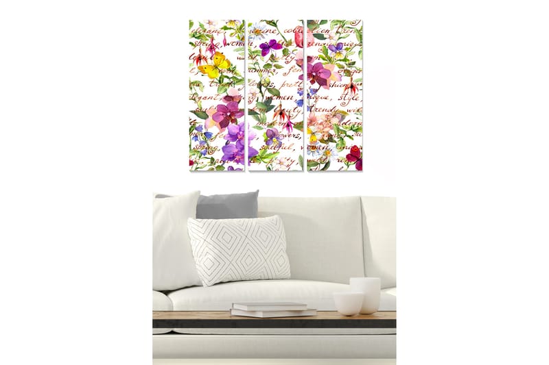 Tavla Floral 3-Pack Flerfärgad 20X50 Cm - 20x50 cm - Inredning & dekor - Tavlor & konst - Canvastavla