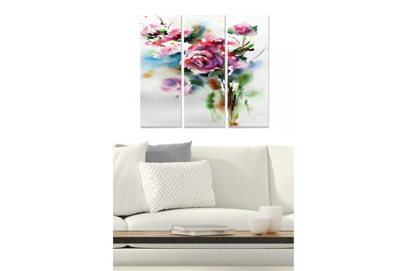 Tavla Floral 3-Pack Flerfärgad 20X50 Cm - 20x50 cm - Inredning & dekor - Tavlor & konst - Canvastavla