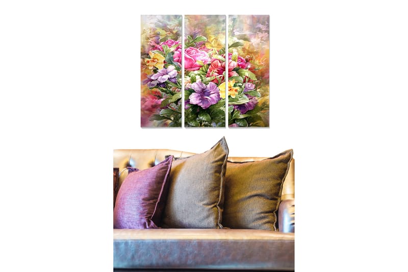 Tavla Floral 3-Pack Flerfärgad 20X50 Cm - 20x50 cm - Inredning & dekor - Tavlor & konst - Canvastavla