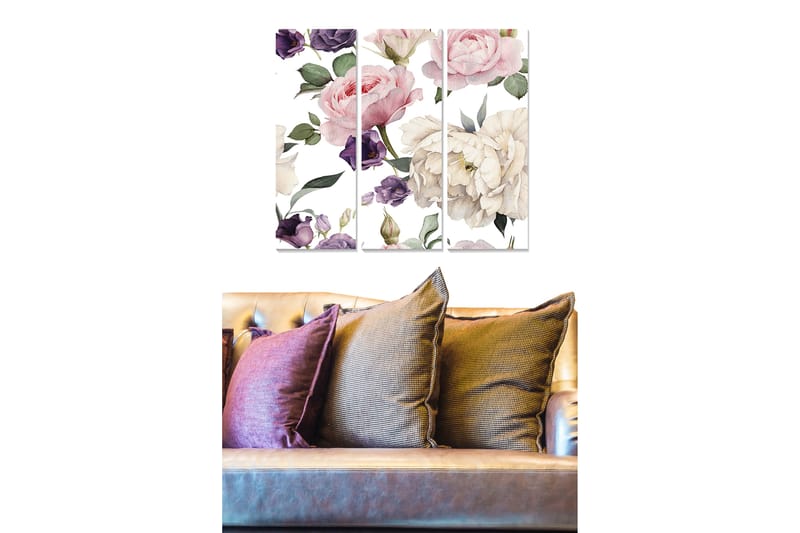 Tavla Floral 3-Pack Flerfärgad 20X50 Cm - 20x50 cm - Inredning & dekor - Tavlor & konst - Canvastavla