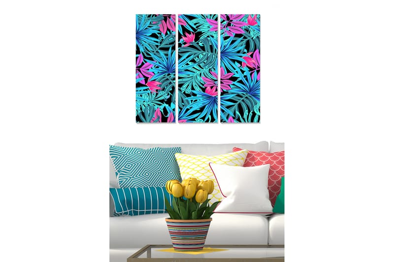 Tavla Floral 3-Pack Flerfärgad 20X50 Cm - 20x50 cm - Inredning & dekor - Tavlor & konst - Canvastavla