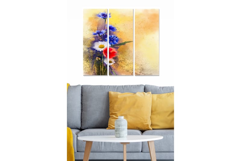 Tavla Floral 3-Pack Flerfärgad 20X50 Cm - 20x50 cm - Inredning & dekor - Tavlor & konst - Canvastavla