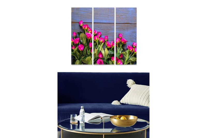 Tavla Floral 3-Pack Flerfärgad 20X50 Cm - 20x50 cm - Inredning & dekor - Tavlor & konst - Canvastavla