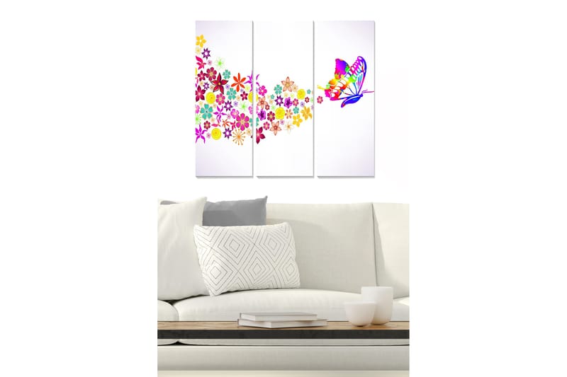 Tavla Floral 3-Pack Flerfärgad 20X50 Cm - 20x50 cm - Inredning & dekor - Tavlor & konst - Canvastavla