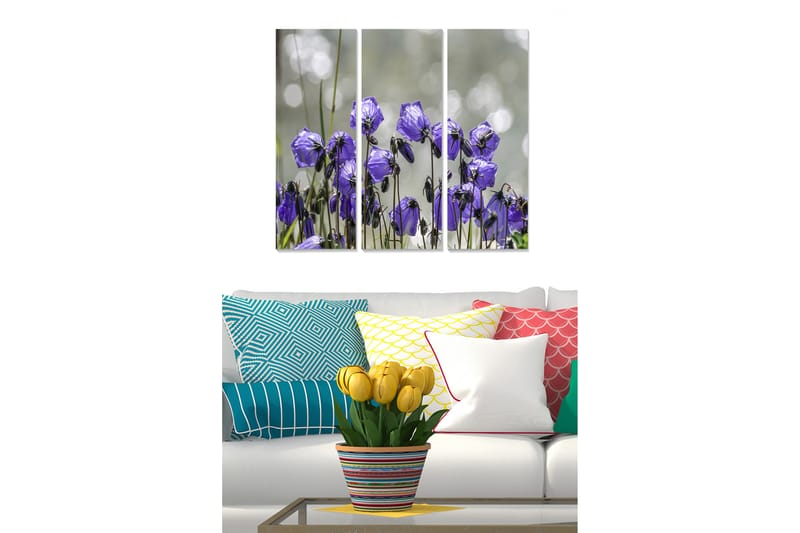 Tavla Floral 3-Pack Flerfärgad 20X50 - 20x50 cm - Inredning & dekor - Tavlor & konst - Canvastavla