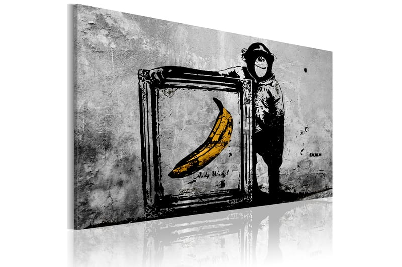 TAVLA Inspired by Banksy black and white 120x80 - Artgeist sp. z o. o. - Inredning & dekor - Tavlor & konst - Canvastavla