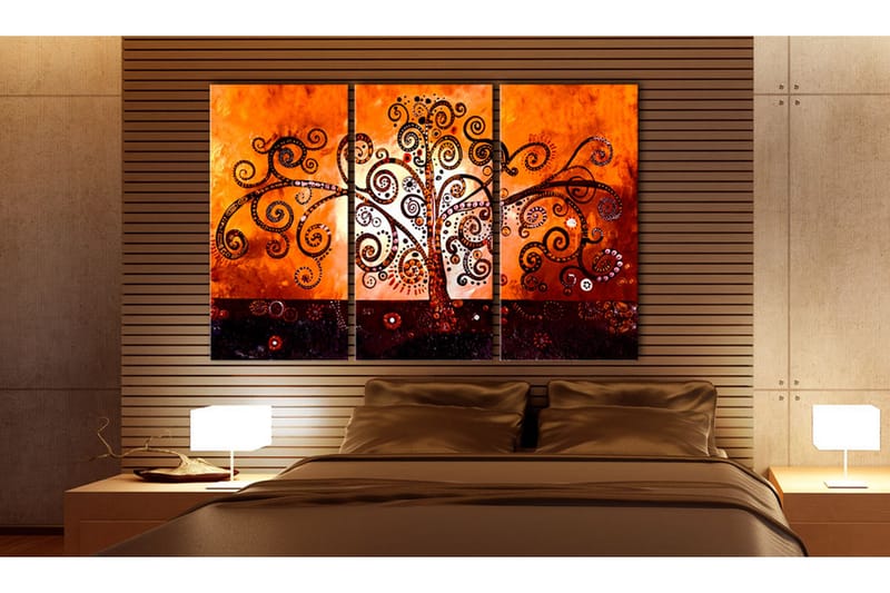 Tavla Inspired By Gustav Klimt 90X60 Orange - Artgeist sp. z o. o. - Canvastavla