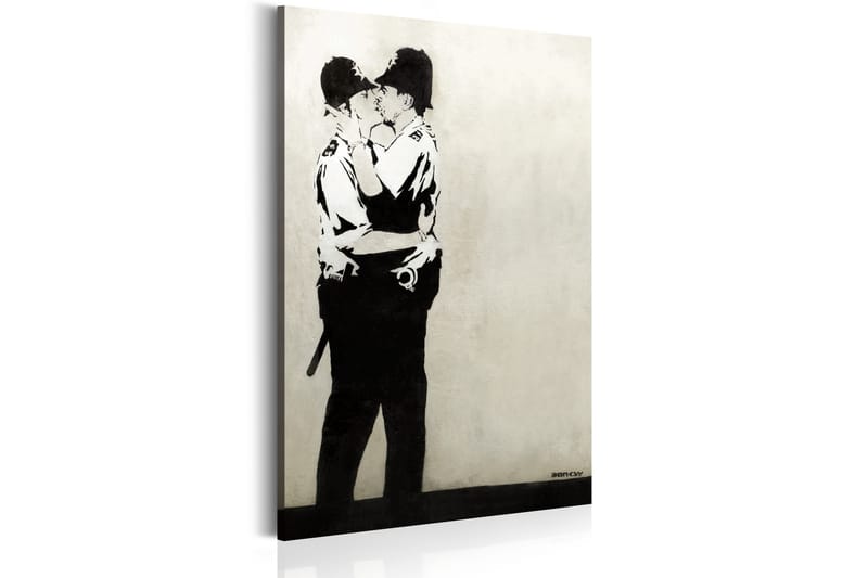 TAVLA Kissing Coppers by Banksy 80x120 - Artgeist sp. z o. o. - Inredning & dekor - Tavlor & konst - Canvastavla