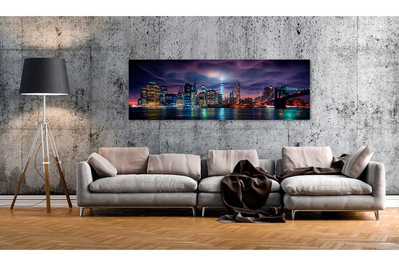 TAVLA New York: Dark City 135x45 - Artgeist sp. z o. o. - Inredning & dekor - Tavlor & konst - Canvastavla