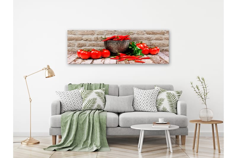 TAVLA Red Vegetables (1 Part) Brick Narrow 135x45 - Artgeist sp. z o. o. - Inredning & dekor - Tavlor & konst - Canvastavla