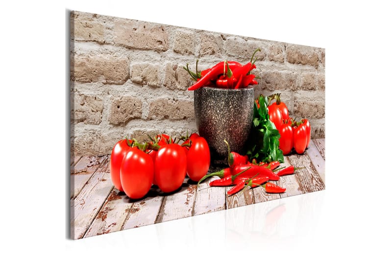 TAVLA Red Vegetables (1 Part) Brick Narrow 120x40 - Artgeist sp. z o. o. - Inredning & dekor - Tavlor & konst - Canvastavla