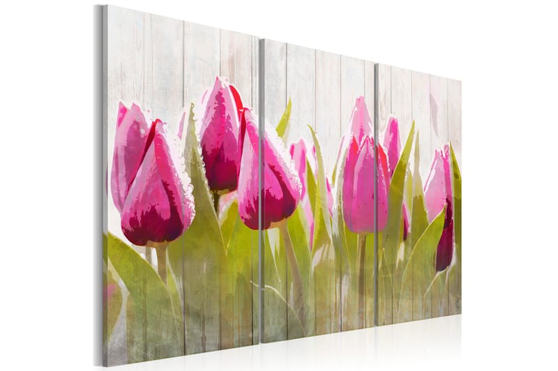 Tavla Spring Bouquet Of Tulips 120X80 Rosa|Grön - Artgeist sp. z o. o. - Inredning & dekor - Tavlor & konst - Canvastavla