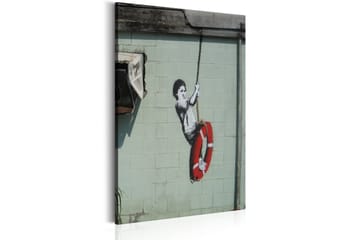 Tavla Swinger New Orleans Banksy 60X90 Grå|Röd|Flerfärgad