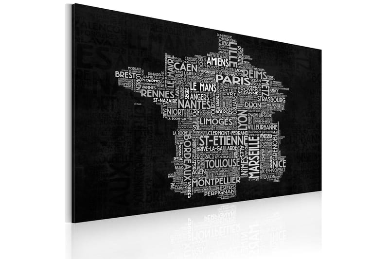 TAVLA Text map of France on the blackboard 120x80 - Artgeist sp. z o. o. - Inredning & dekor - Tavlor & konst - Canvastavla