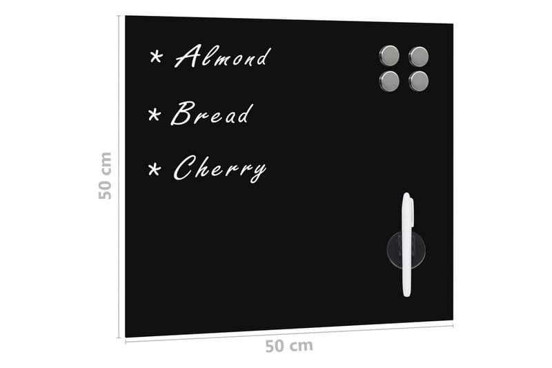 Magnetisk glastavla 50x50 cm - Svart - Whiteboard & glastavla