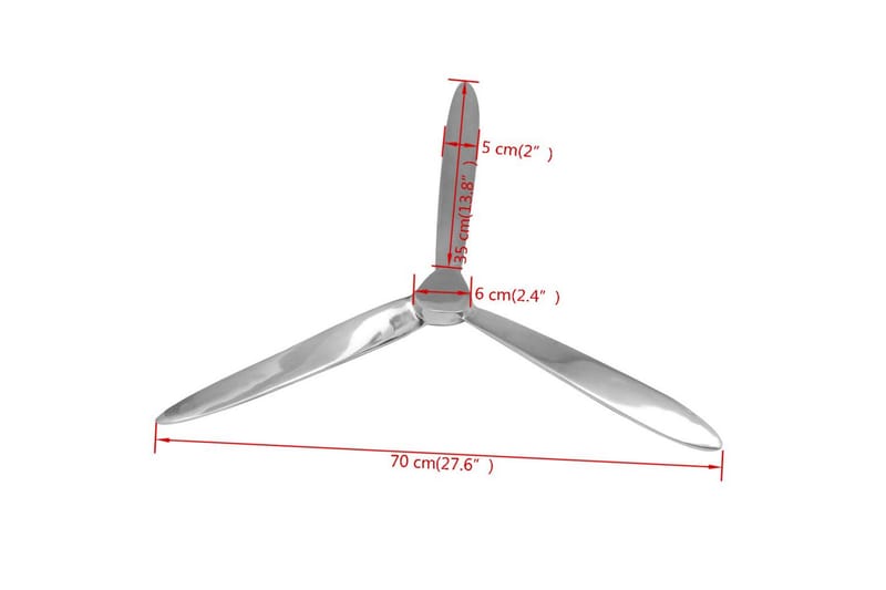 Väggmonterad propeller aluminium silver 70 cm - Silver - Inredning & dekor - Tavlor & konst