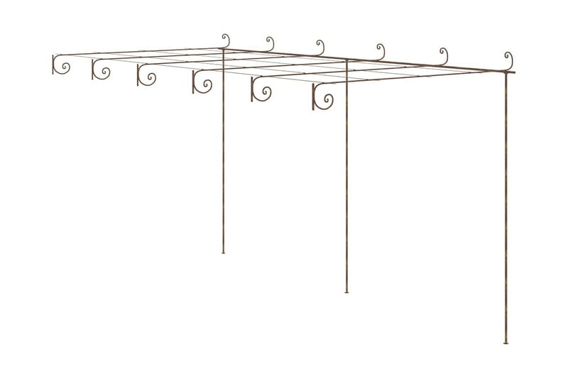 Pergola antikbrun 6x3x2,5 m järn - Brun - Inredning & dekor - Trädgårdsdekoration - Rosenbåge