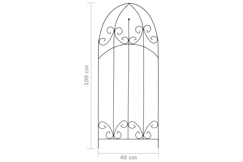 Växtstöd 3 st svart 40x100 cm järn - Svart - Inredning & dekor - Trädgårdsdekoration - Rosenbåge