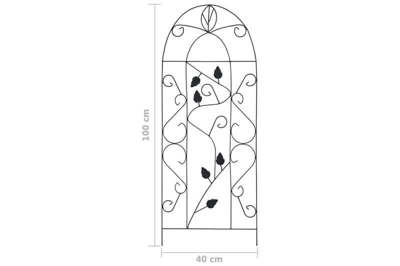 Växtstöd 3 st svart 40x100 cm järn - Svart - Inredning & dekor - Trädgårdsdekoration - Rosenbåge