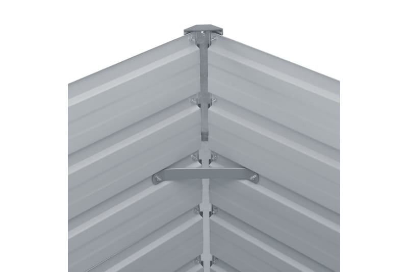Odlingslåda 100x100x77 cm galvaniserad stål grå - Grå - Inredning & dekor - Trädgårdsdekoration - Utomhuskrukor - Blomlåda