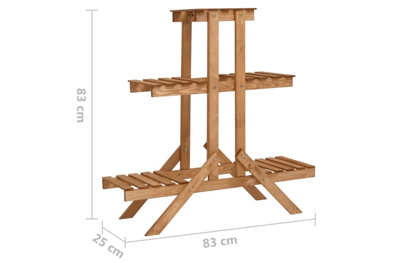 Växtställ 83x25x83 cm granträ - Brun - Inredning & dekor - Trädgårdsdekoration - Utomhuskrukor - Växthylla & växttrappa