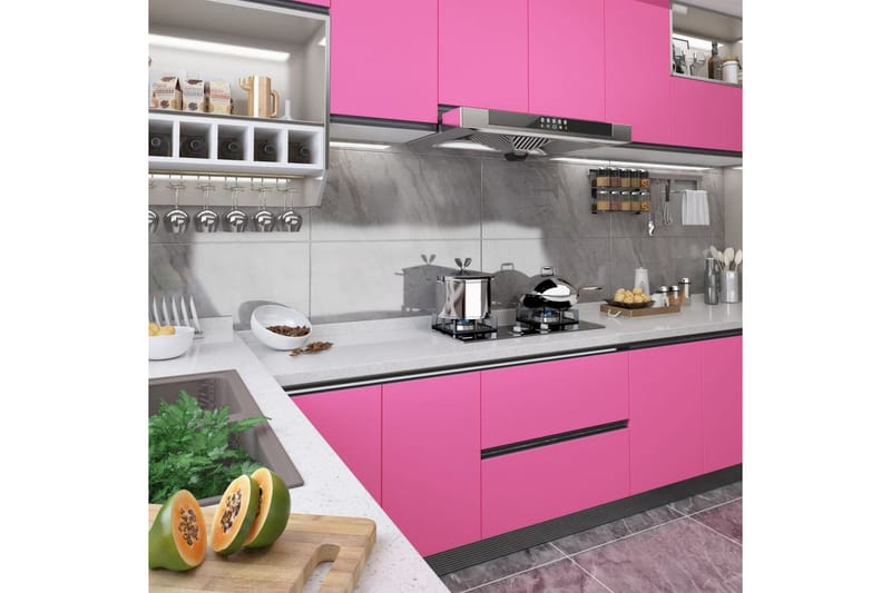 Dekorplast rosa högglans 500x90 cm PVC - Rosa - Dekorplast & kakeldekor