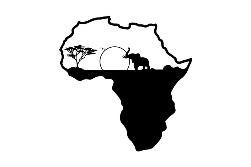 AFRICAN 1 Väggdekor Svart - Inredning & dekor - Väggdekor - Skyltar - Plåtskylt