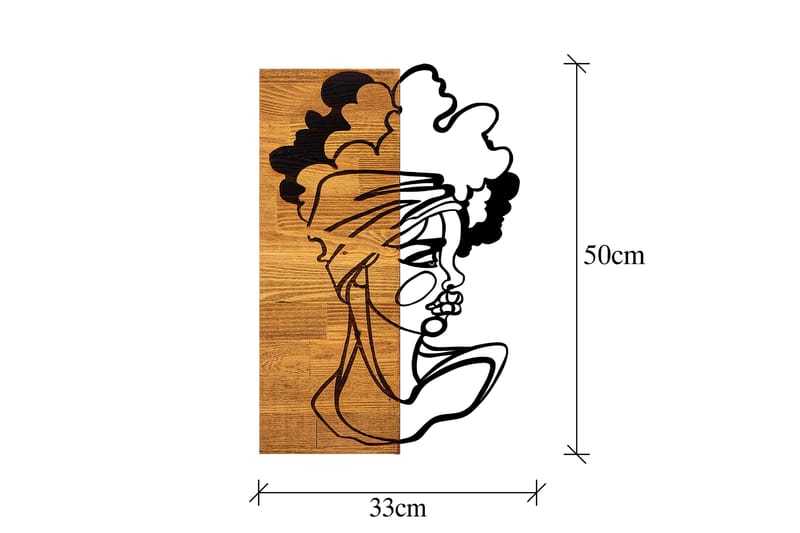 AFRICAN WOMAN 3 Väggdekor Svart/Ljus Valnöt - Inredning & dekor - Väggdekor - Skyltar - Plåtskylt