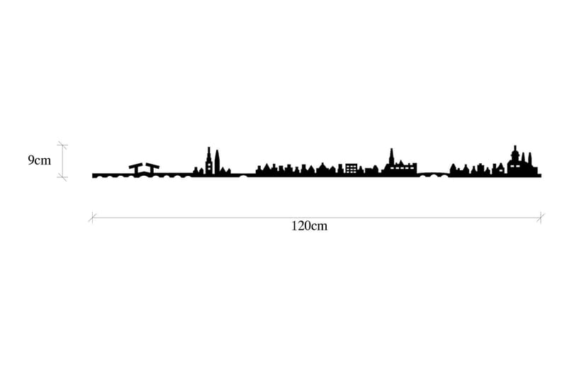 AMSTERDAM SKYLINE Väggdekor Svart - Inredning & dekor - Väggdekor - Skyltar - Plåtskylt