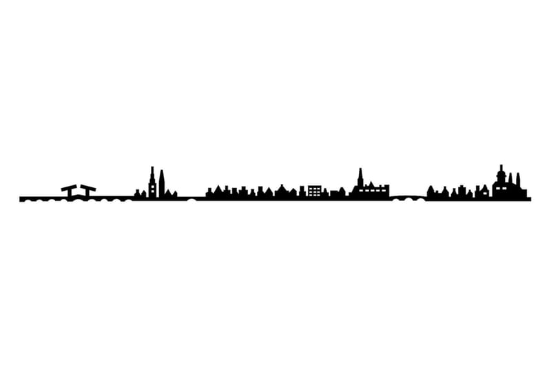 AMSTERDAM SKYLINE Väggdekor Svart - Inredning & dekor - Väggdekor - Skyltar - Plåtskylt